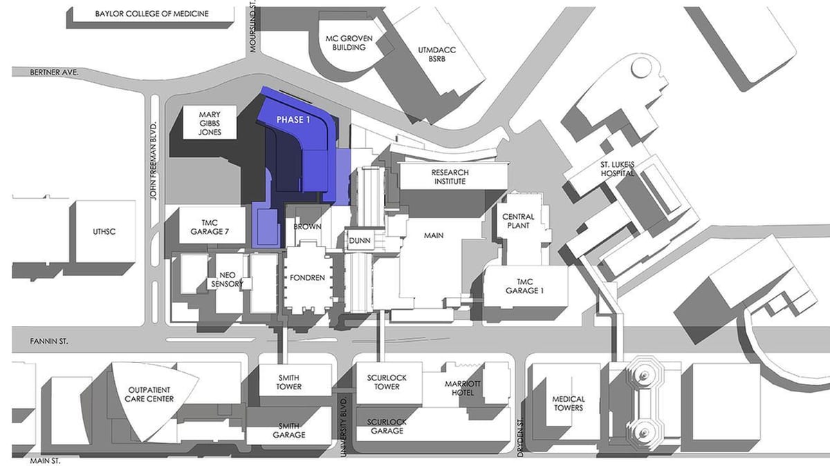 Methodist hospital του Χιούστον εμφάνιση χάρτη