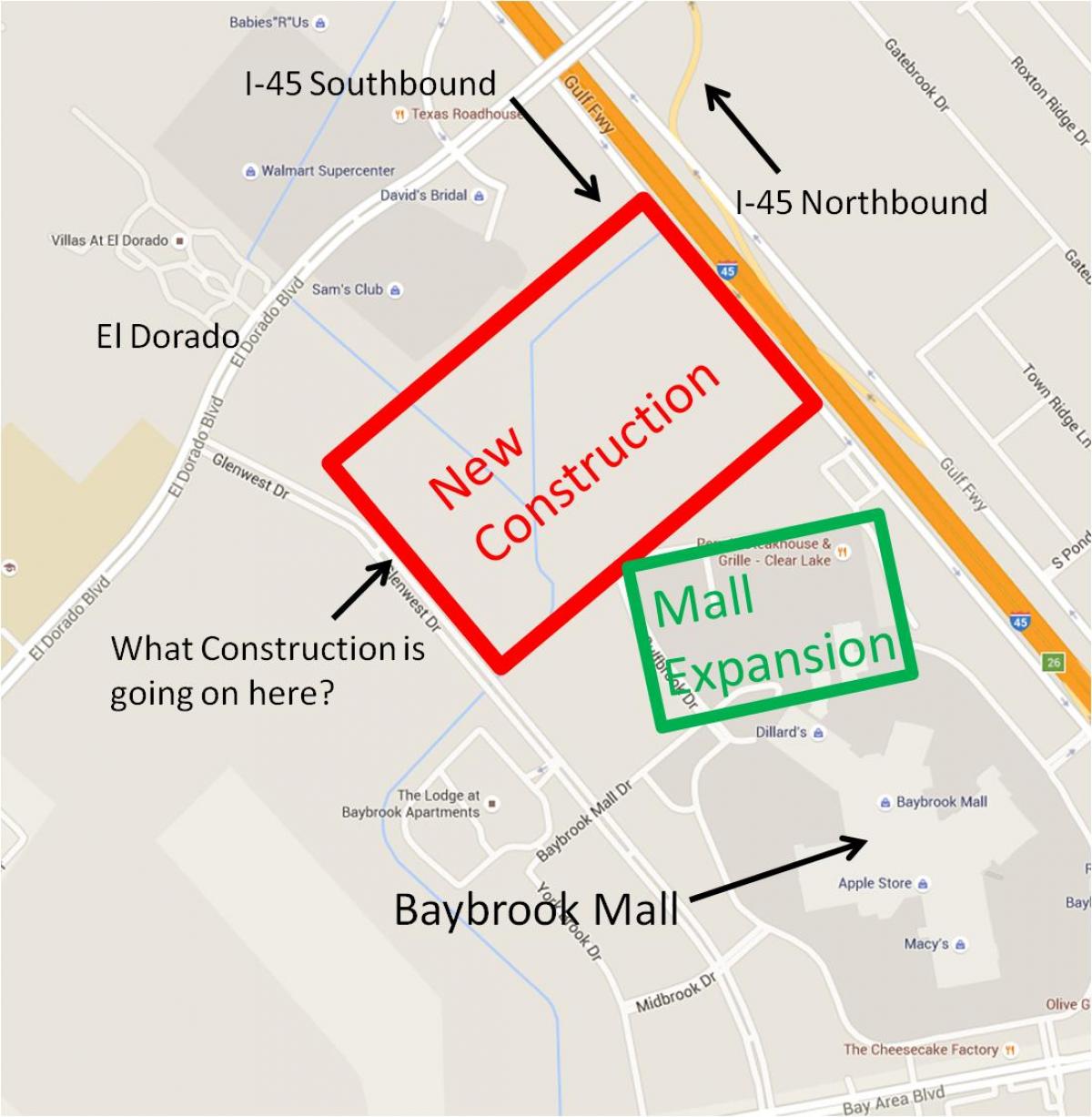 χάρτης της Baybrook mall