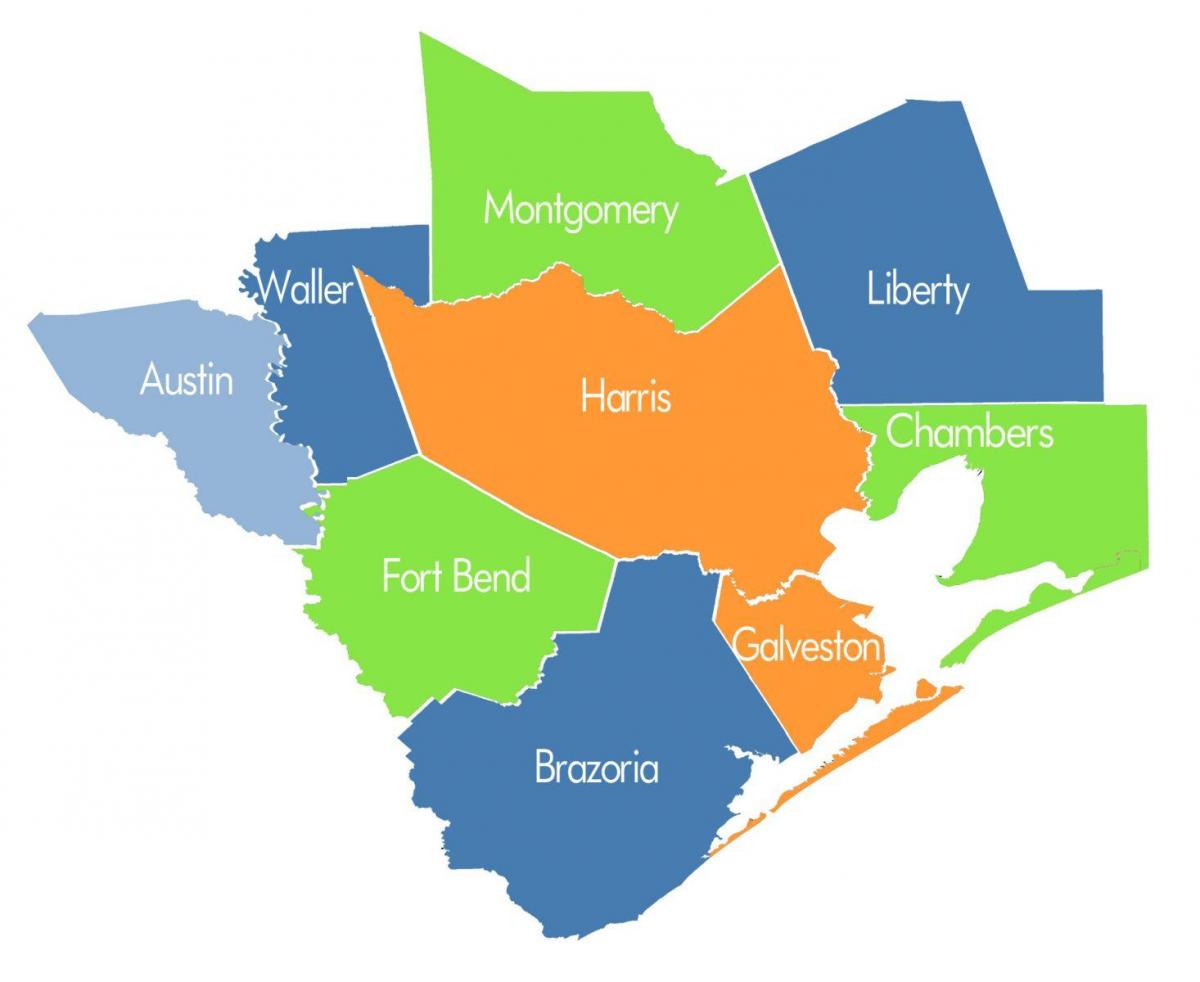 county εμφάνιση χάρτη Χιούστον